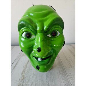Fun world vintage witch light up Halloween hanging unique prop green head life-s